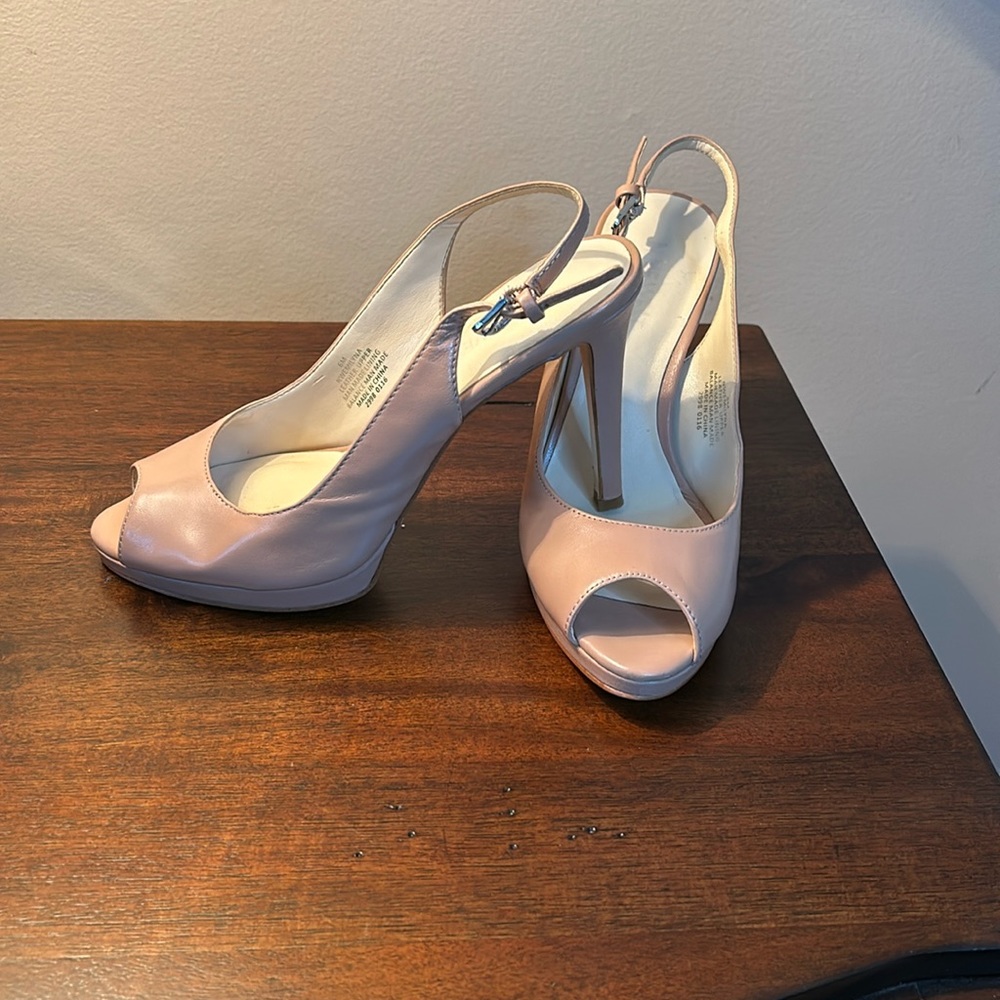 9West Peep toe sling back heels